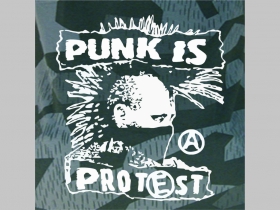 Punk is Protest potlačená maskáčová nášivka rozmery cca 12x12cm (po krajoch neobšívaná) Nightcamo Splinter